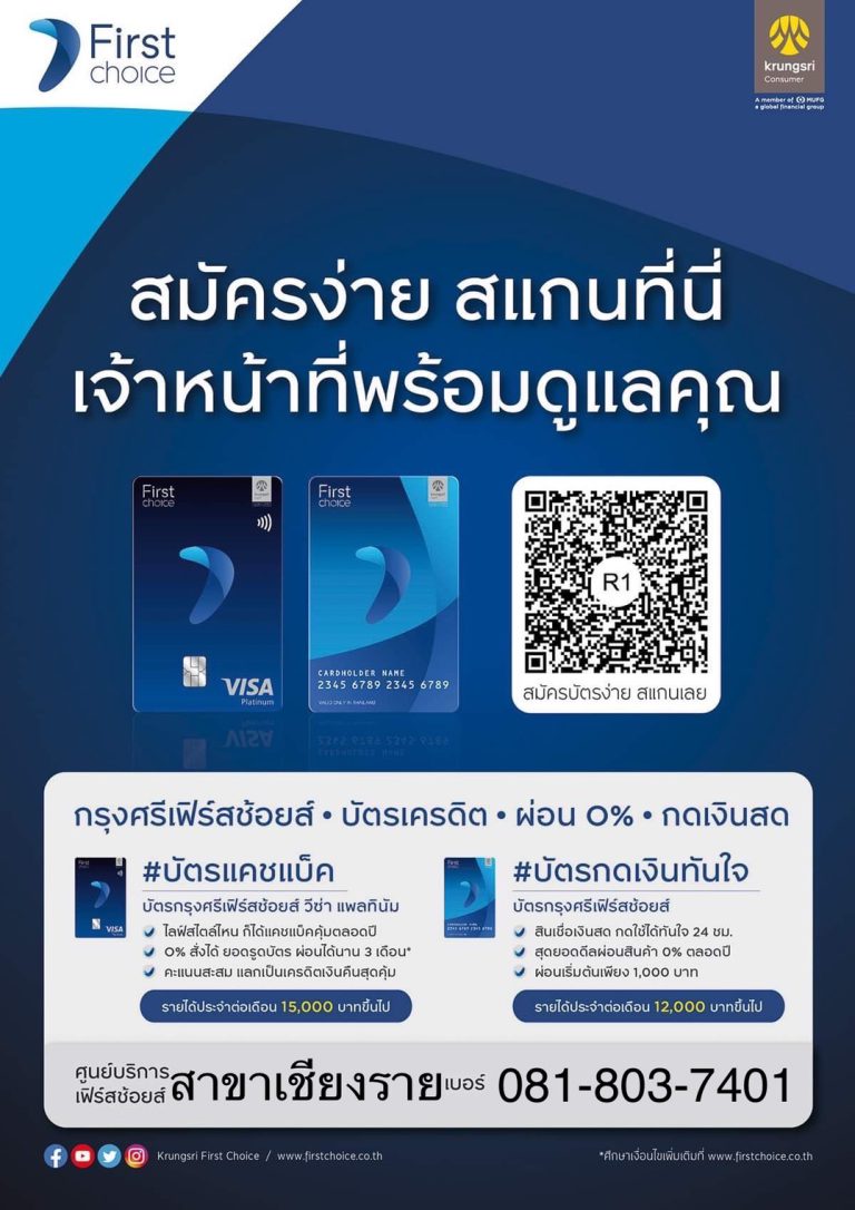 สมัครง่าย… กรุงศรีเฟิร์สช้อยส์…บัตรเครดิต ผ่อน 0% กดเงินสด - เชียงราย ... สมัครง่าย… กรุงศรีเฟิร์สช้อยส์…บัตรเครดิต ผ่อน 0% กดเงินสด - เชียงราย ...